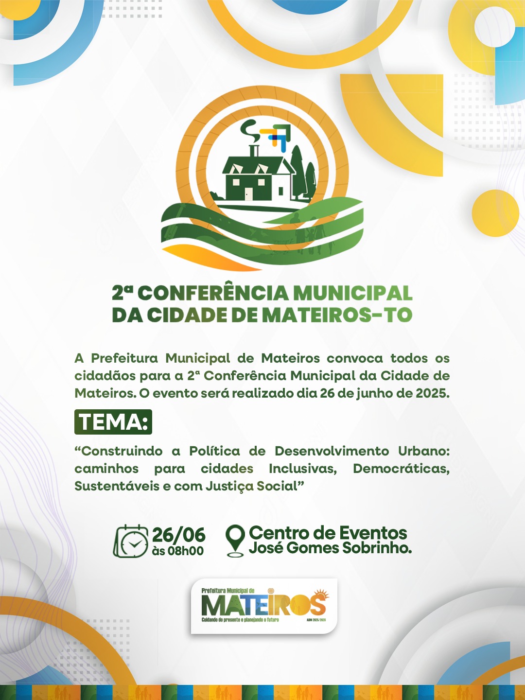 📢 Convite para a 2ª Conferência Municipal da Cidade de Mateiros - TO 📅